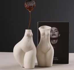 Vases Body Cerramic en forme de sculptures Pot Arrangement innovant Moderne pour la décoration du bureau à domicile1962916