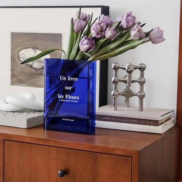 Vases Book Design Flower Vase acrylique pour la décoration de bureau à domicile