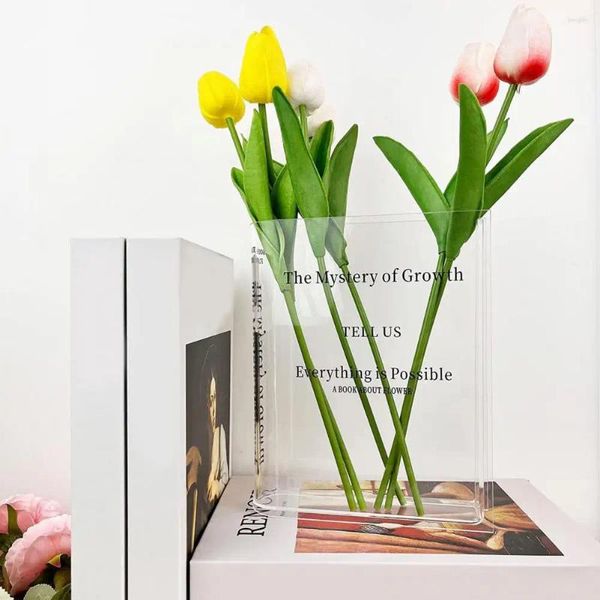 Vases Livre Vase Décoration Acrylique Pour Plantation D'eau Fleurs Home Office Cadeaux Amoureux Clair