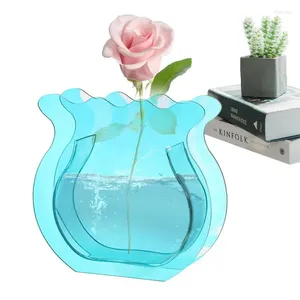 Vases Vase de livre pour fleurs clair acrylique moderne bibliothèque décor arrangement floral pendaison de crémaillère pièce esthétique