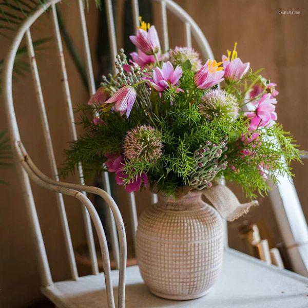 Vases Bouquet de fleurs et de plantes roses, ensemble Floral naturel frais, décoration décorative, cadeau