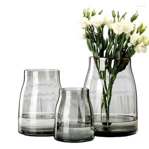 Vases Bol Plante ronde hydroponique Femmes Piédestal nordique Fleur sèche Vase en verre de cristal pour centres de table de mariage