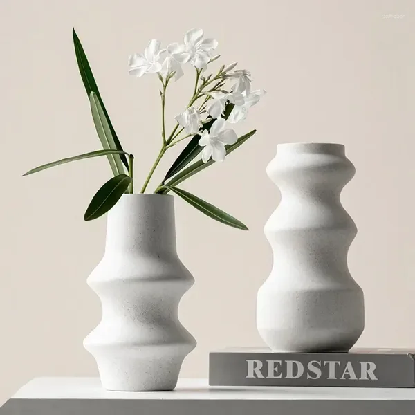 Vases Boyouthread Vase en céramique Flower Pot Salon Aesthetic Modern Desk Bedroom Home Decoration Accessoires Scandinavian Table
