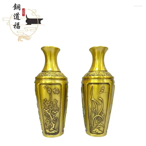 Vases Laiton Bambou Prune Vase Chine Style Chinois Vivant Moderne Décor À La Maison Beauté De La Rime Ancienne 18CM 7CM Décoration De Bureau