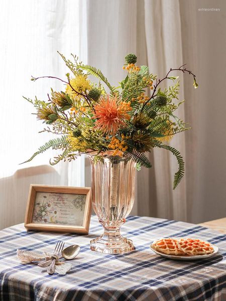 Vases Bouquet De Mariée Éclairage De Luxe De Haute Qualité Table À Manger Salon Filigrane Fleur Décoration Ensemble Accessoires