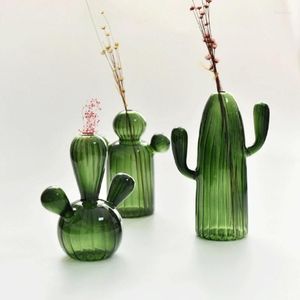 Vases Cactus Glass Vase Room Decorations Clear Hydroponics Plant Petit Desktops Ornement Gift Birthday