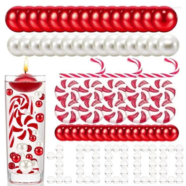 Vases Candy Cane Bonhomme De Neige Pot De Noël Remplisseur Classique Blanc Et Rouge Vase Perles Acrylique Ornements Table De Pièce Maîtresse