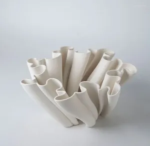 Vases Céramique 3D Impression Vase Nordic Home Design Luxury White Dining Table Decoration Living Room Gift