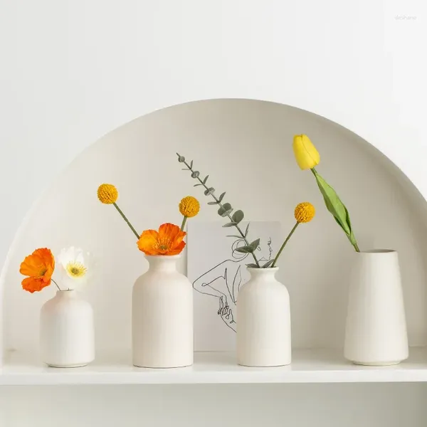 Vases Céramic Dry Flower Articles décoratifs Nordic Living Room Table Top Home Decor Floral Art
