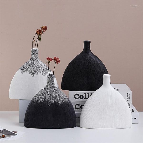 Vases En Céramique Mode Simple Vase Pot De Fleur Panier Maison Salon Décoration Accessoires Intérieur Bureau Bureau Décor Cadeau