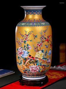 Vases en céramique sol grand vase arrangement de fleurs décorations de salon chinois meuble TV étagère antique décoration de vin