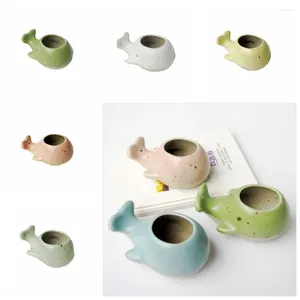 Vases Pot de fleur en céramique Succulent Dessin animé Mignon Petite baleine Mini Pouce Maison / Jardin / Décoration de bureau