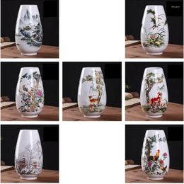 Vases en céramique vase à fleurs Jingdezhen Vintage Flowerpot chinois Chinois Animal traditionnel Artisanat Home Feu