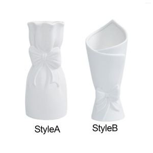 Vases Vase à fleurs en céramique Arrangement blanc pour décoration de chambre à coucher Po Accessoires Ornements