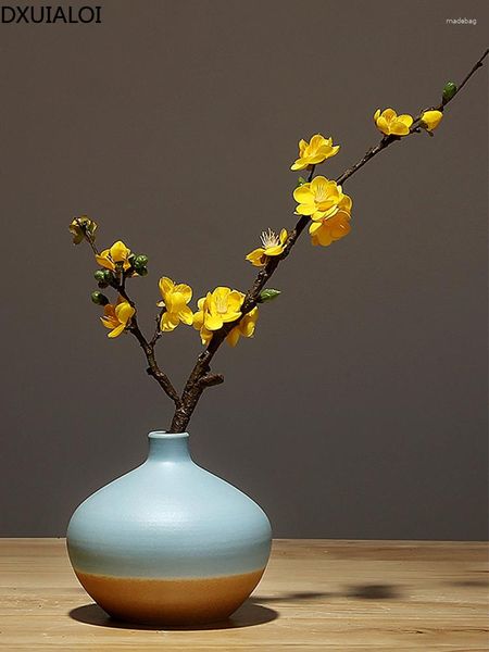 Vases en céramique Vase fait à la main moderne minimaliste style chinois maison salon porche arrangement de fleurs décoration ornements
