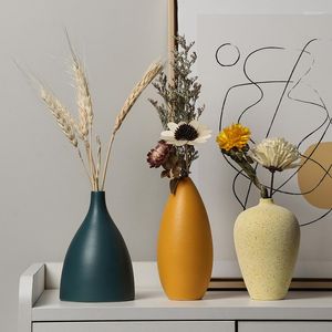 Vazen keramiek eenvoudige bloem arrangement droge bloemen creatief ware woonkamer huis en bureaubladdecoratie