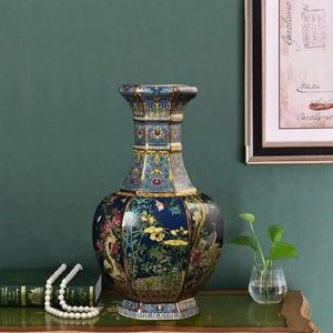 Vases Vase en céramique 24CM Collection Antique Salon décoration émail porcelaine ameublement ornements cadeau de pendaison de crémaillère