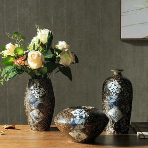 Vases Céramique Vase Décoration Salon Arrangement De Fleurs Art Séché Chez L'habitant Meuble TV Grand Plancher