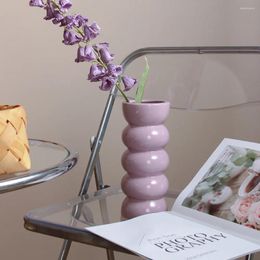 Vases Vase en céramique perles géométriques boule sucre gourde forme fleur artisanat arrangement accessoires décor à la maison