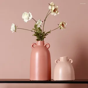 Vases Vase en céramique ornements salon arrangement de fleurs décoration de la maison accessoires bureau hydroponique plante conteneur artisanat