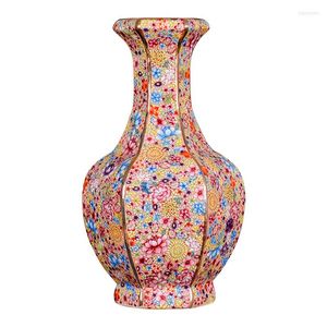 Vases Vase En Céramique Pastel Antique Million De Fleurs Chinois Ménage Salon Arrangement De Fleurs Décorations Couloir Étude Ornements