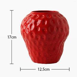 Vase de bureau de fraise de céramique de vases pour la décoration de séjour chez l'habitant de salon