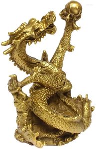 Vases Chinois Feng Shui Handmade Brass Dragon Statue Gold Fortune Home Decoration Copper Collection de cuivre