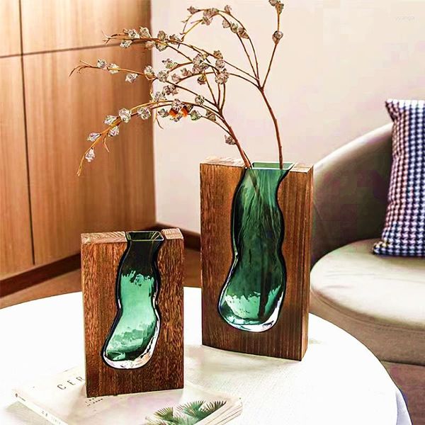 Vases Vase en verre chinois en gros décoration accessoires pour la maison salon porche hydroponique fleur avancée douce