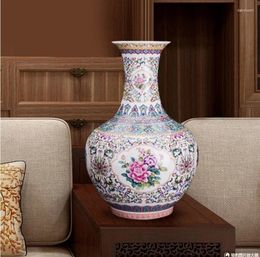 Vases Chinois Jingdezhen céramique émail classique Vase bureau magasin Villa ameublement décoration maison bibliothèque armoire ornements artisanat