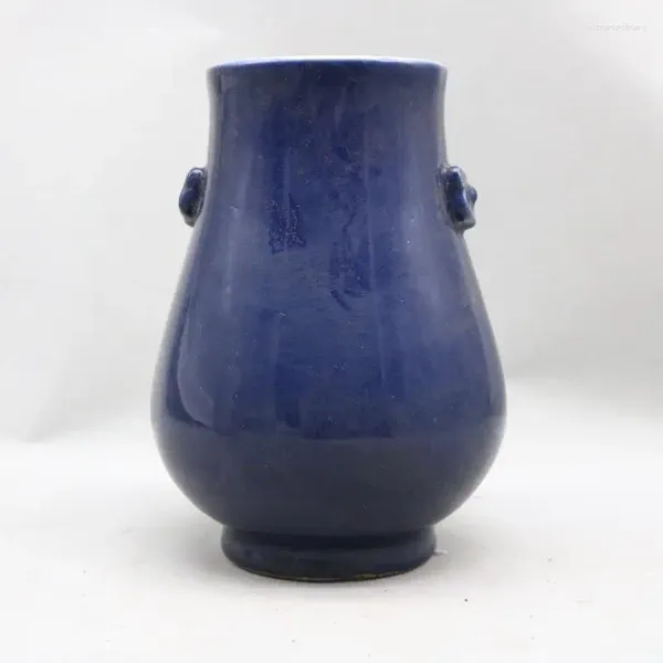 Vases chinois Qing Tongzhi bleu 4,53 pouces Vase en porcelaine pour affichage décoratif cadeau à collectionner