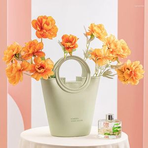 Vazen Chinese stijl Geavanceerd Sense Handtas Vase Ornaments Simple Living Room Decoratie TV Cabinet Flower Art Decor