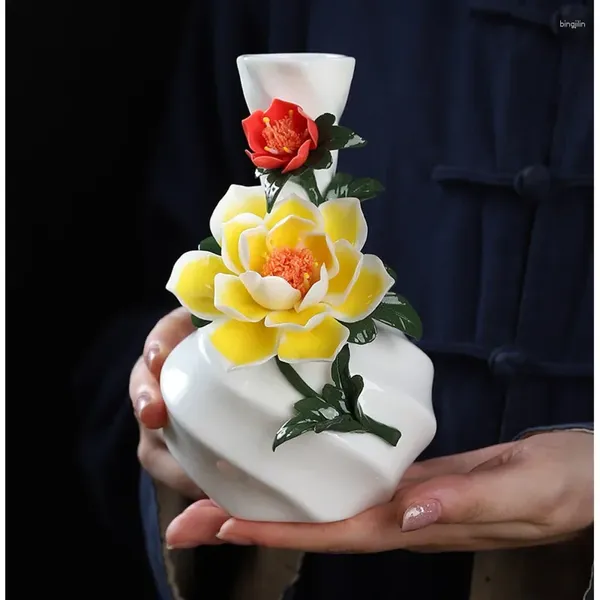 Vases de style chinois Vase Vase à la main en céramique Fiffre enter