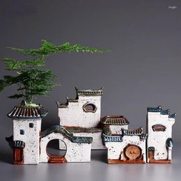 Jarrones de estilo chino para paisajismo, maceta especial de espárragos, maceta de cerámica creativa para el hogar, micropaisaje, planta suculenta de Calamus