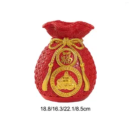 Vases Chinese Année Feng Shui Blessing Sac décor de vase à la main PO accessoires de statues traditionnelles Sculpture pour chambre multifonctionnelle