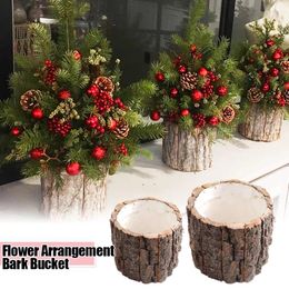 Vases Christmas Bark Barrel plantes succulentes