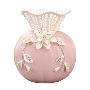 Vases circulaire petit vase en céramique artistique mignon rose élégant et de bon goût