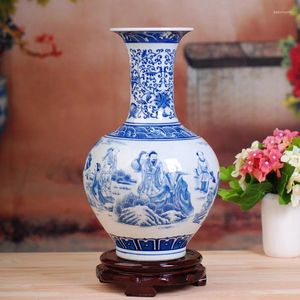 Vases Classic Jingdezhen Vase Vase Vase Blue Blanc Ornements en porcelaine Artisan