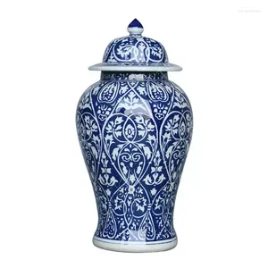 Vases Modèle classique Vase rétro bleu et blanc porcelaine céramique pot de fleur ornement moderne décoration créative salon