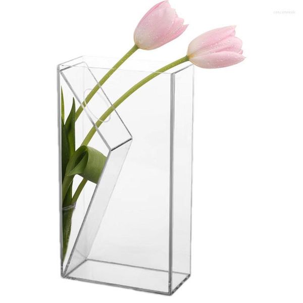Vases clair acrylique fleur Vase moderne Floral bureau maison articles décoratifs livre pour salon chambre