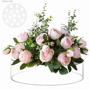 Vazen Helder acryl Bloemenvaas Rond 16 gaten Bloemen middelpunt voor eettafel Decoratieve bloemenhouder voor bruiloftsdecoratie L240309