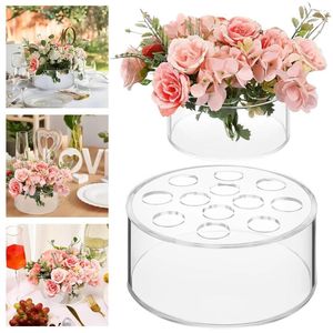 Vases Vaste en acrylique Vase à fleurs simples table centrale florale multifonction 12 trous pour décoration de mariage à la maison