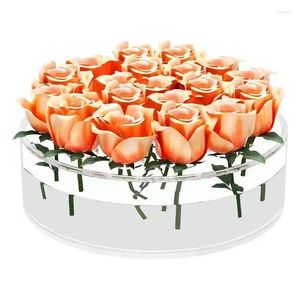 Jarrones transparentes de flor de flores acrílicos con 12 agujeros para la decoración moderna de la pieza central hogar y bodas