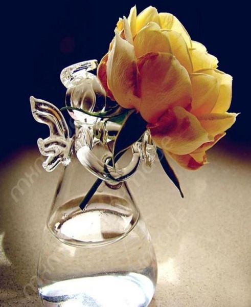 Vases Vase suspendu en verre en forme d'ange clair, Terrarium, Pot hydroponique, décor de Table, accessoires de décoration inférieurs pour la maison, moderne 6437358