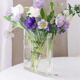 Vases clair livre Vase fleur étagère décor pour Arrangement floral INS décoration de la maison cadeau créatif 230809