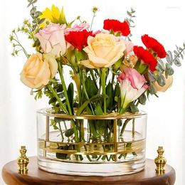 Jarrones Clear Flower Vase portátil Acrílico Cilíndrico corto atractivos Arreglos florales para fiestas de bodas para la decoración del hogar