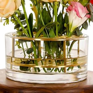 Vases en vase à fleurs transparentes Cylindre court acrylique pour centres de table Decorative Floral Centorpiece Table moderne