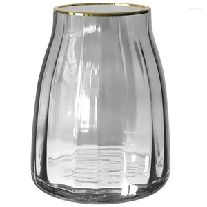 Vases Vase en verre transparent doré, pièce maîtresse de Table 7 (H) X 5.5 (W) pouces