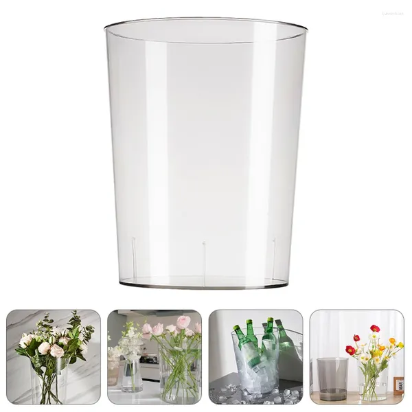 Vases Pots de plantes en plastique transparent Réveil Seau de fleurs Magasin Poubelle Simple Baril de stockage de glace Multi-usages