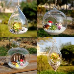 Vases clair rond forme verre fleur suspendu vase boule maison jardin planteur terrarium conteneur paysage bouteilles aquarium poisson bol