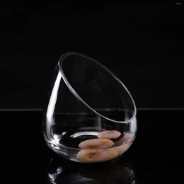 Vases Cleas Slant Cut Bowl Glass Vase Vase Air Plant Terrarium Holder Mini Candy Jar For Home Decor Wedding Garden Garden Party